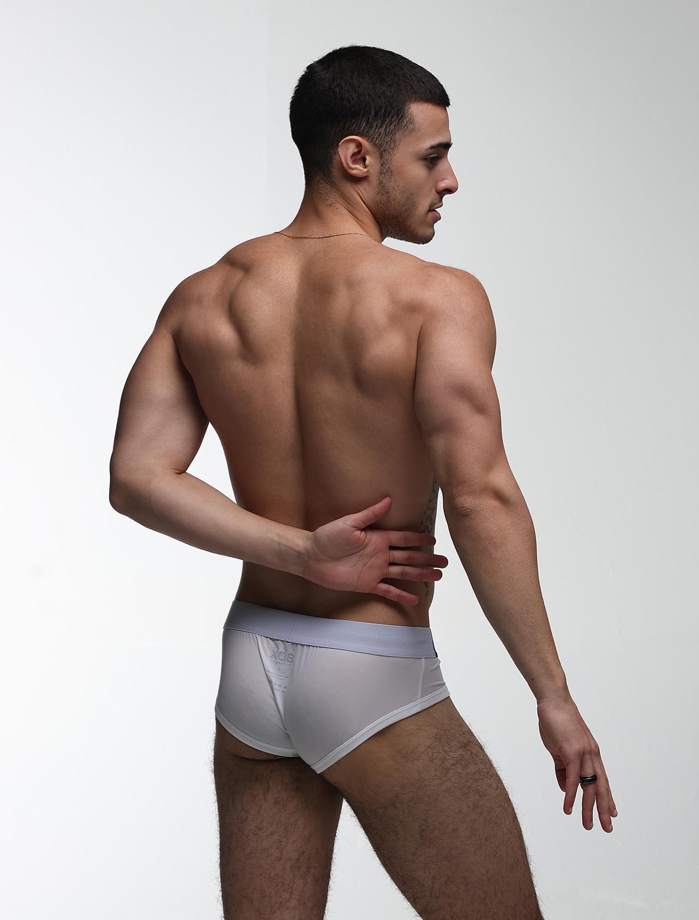Mens Hipster Trunks : Defined Crotch - White