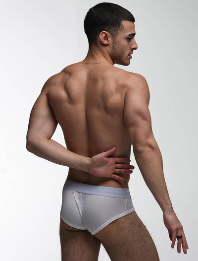 Mens Hipster Trunks : Defined Crotch - White