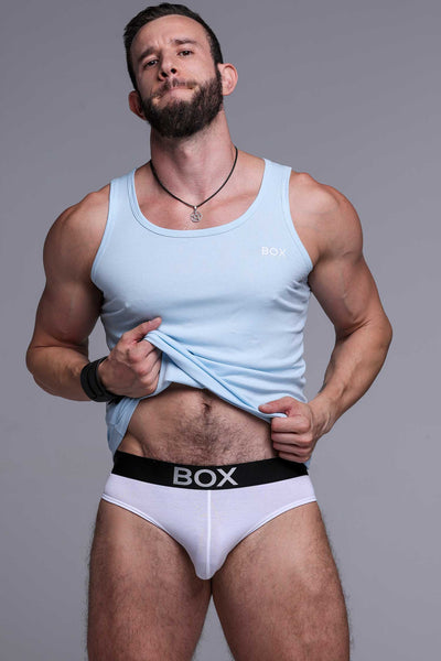 Mens Essential Ribbed Vest - Blue