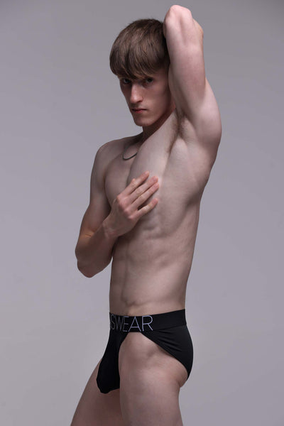 Mens Tanga Briefs: Defined Crotch - Black