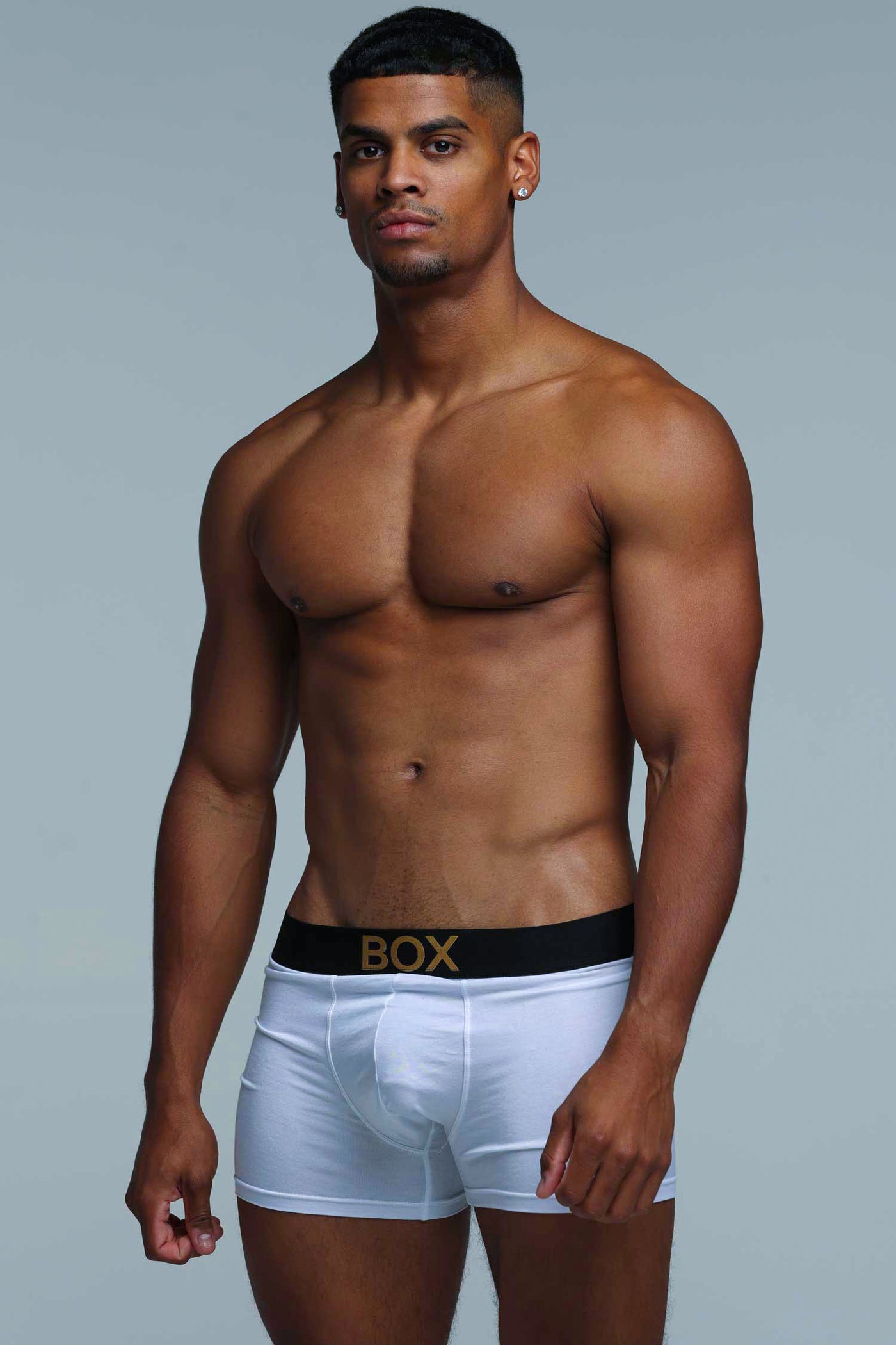 Metallic Modal Boxers - White & Gold