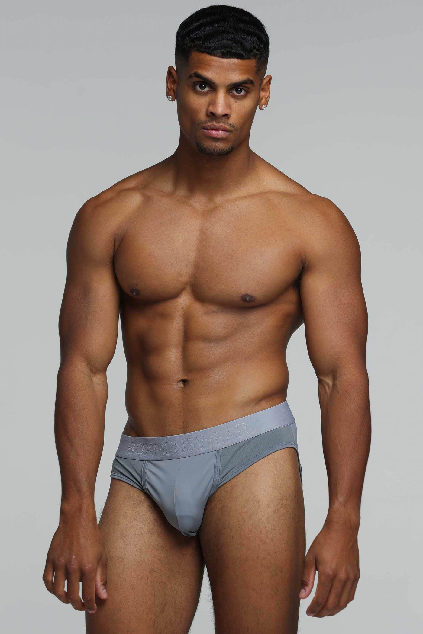 Mesh Panel Briefs - Regal Grey