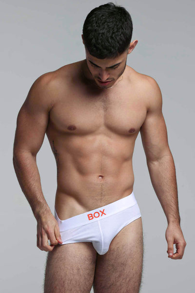 Colour Pop Briefs - White & Orange