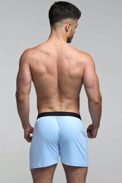 Silky Seamless Lounge Shorts - Sky Blue