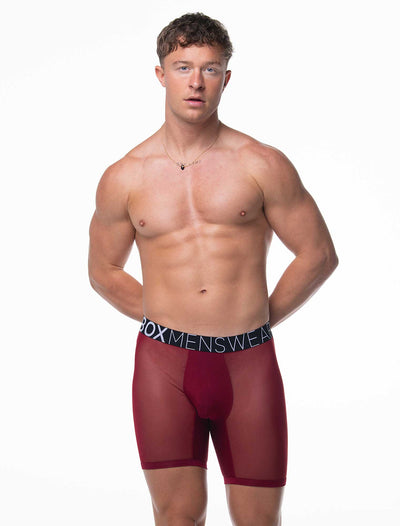 King Fit Mesh Panel - Transparent Crotch: Tibetan Red