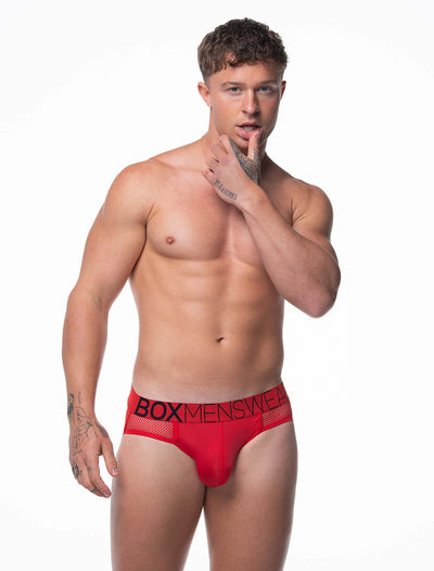 Totally Transparent Varsity Mesh Jockstrap - Direct Red