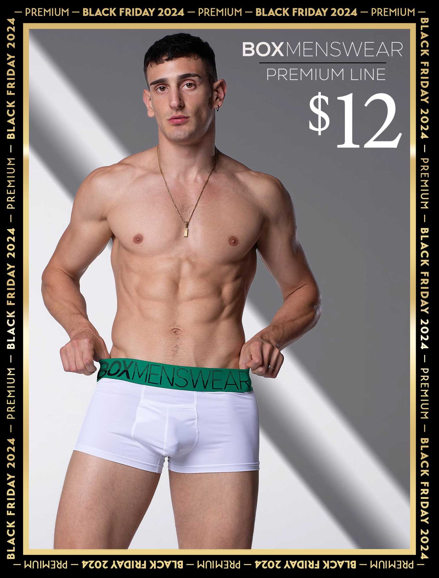 Mens Arched Keyhole Boxers - Enigma Green