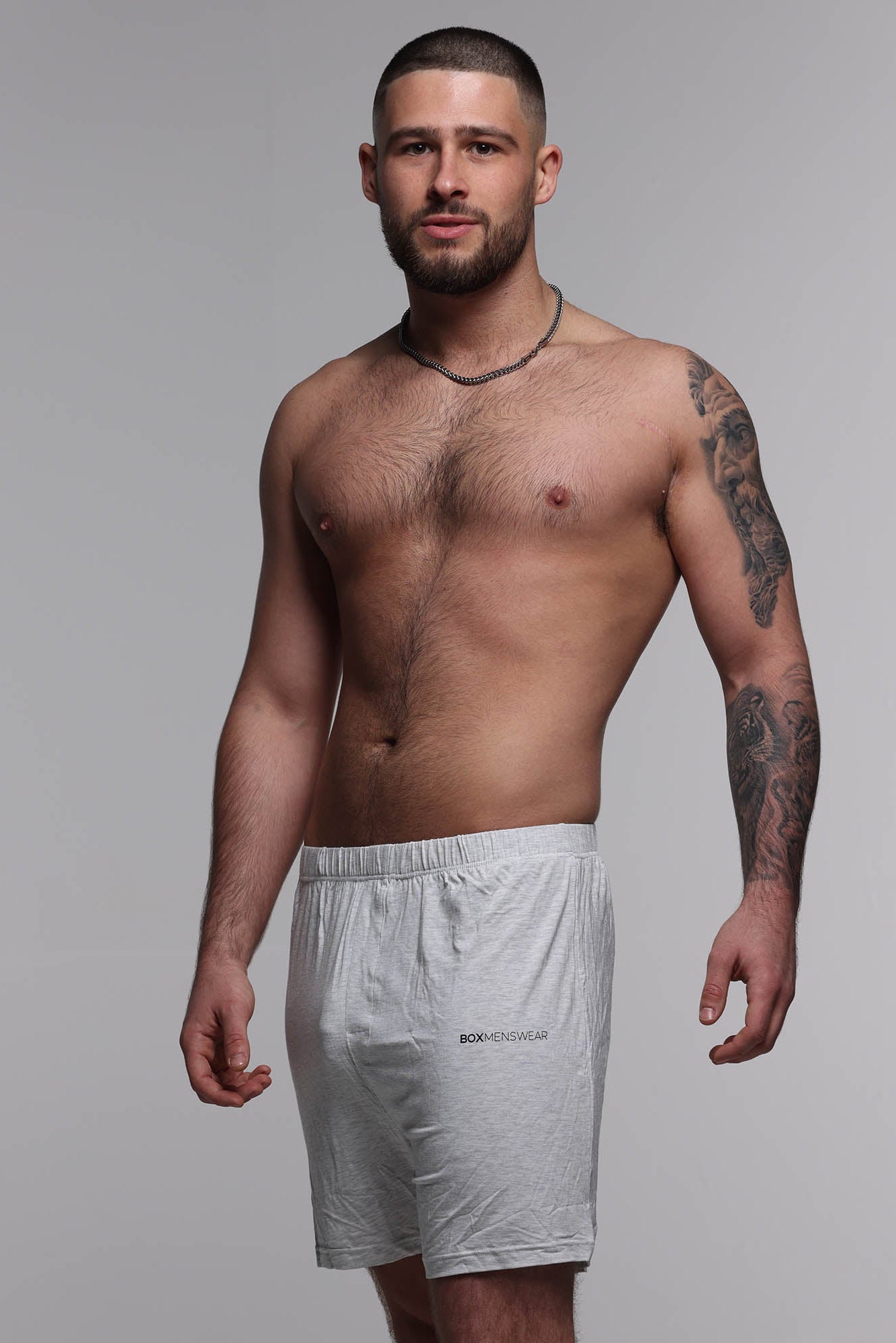 Mens Bed Shorts V2 - Melange Grey - boxmenswear - {{variant_title}}