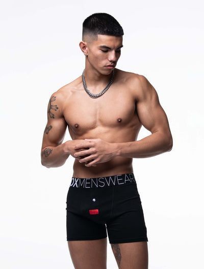 Button-up Boxers - Black Gala