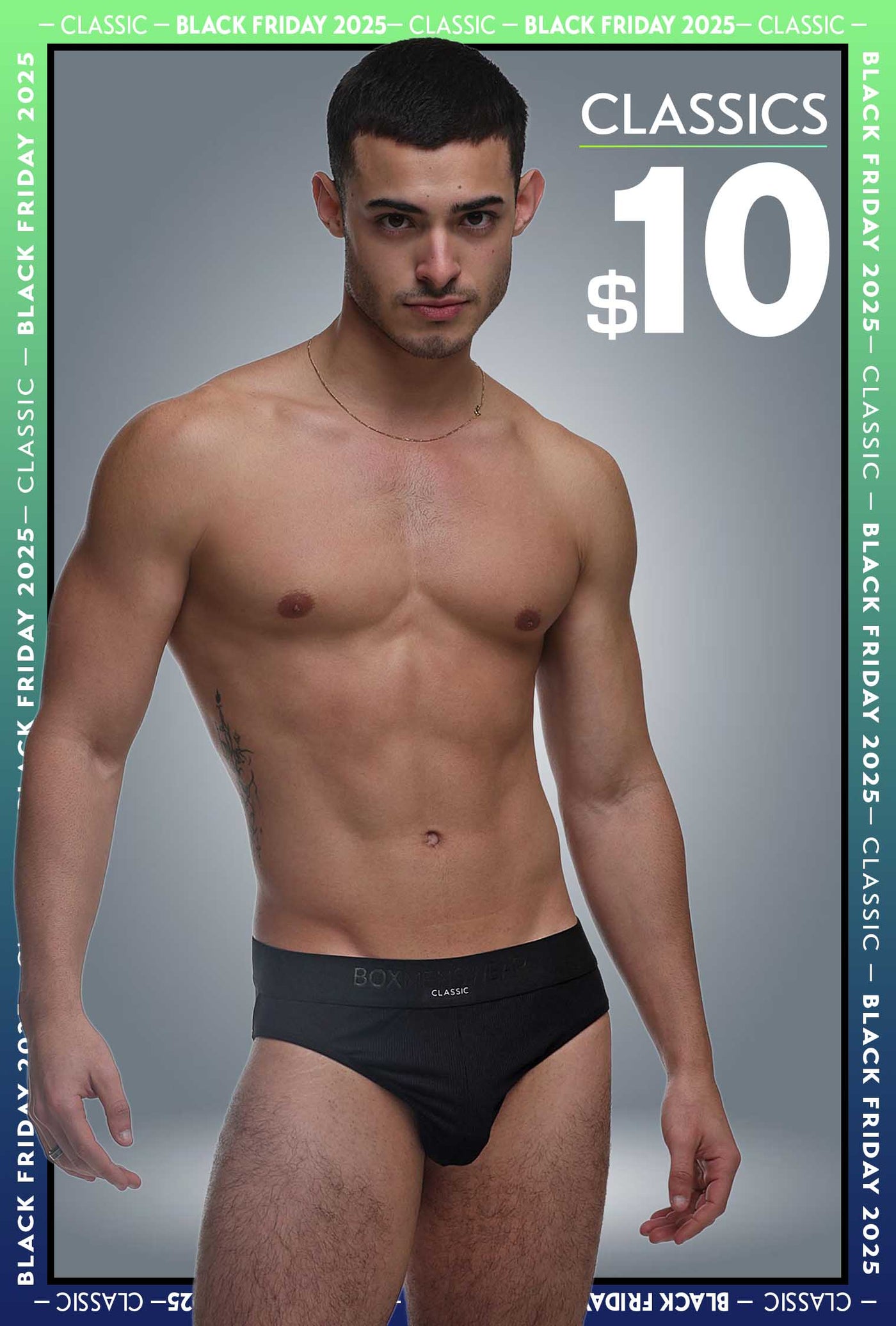 Mens Classic Ribbed Briefs - Black
