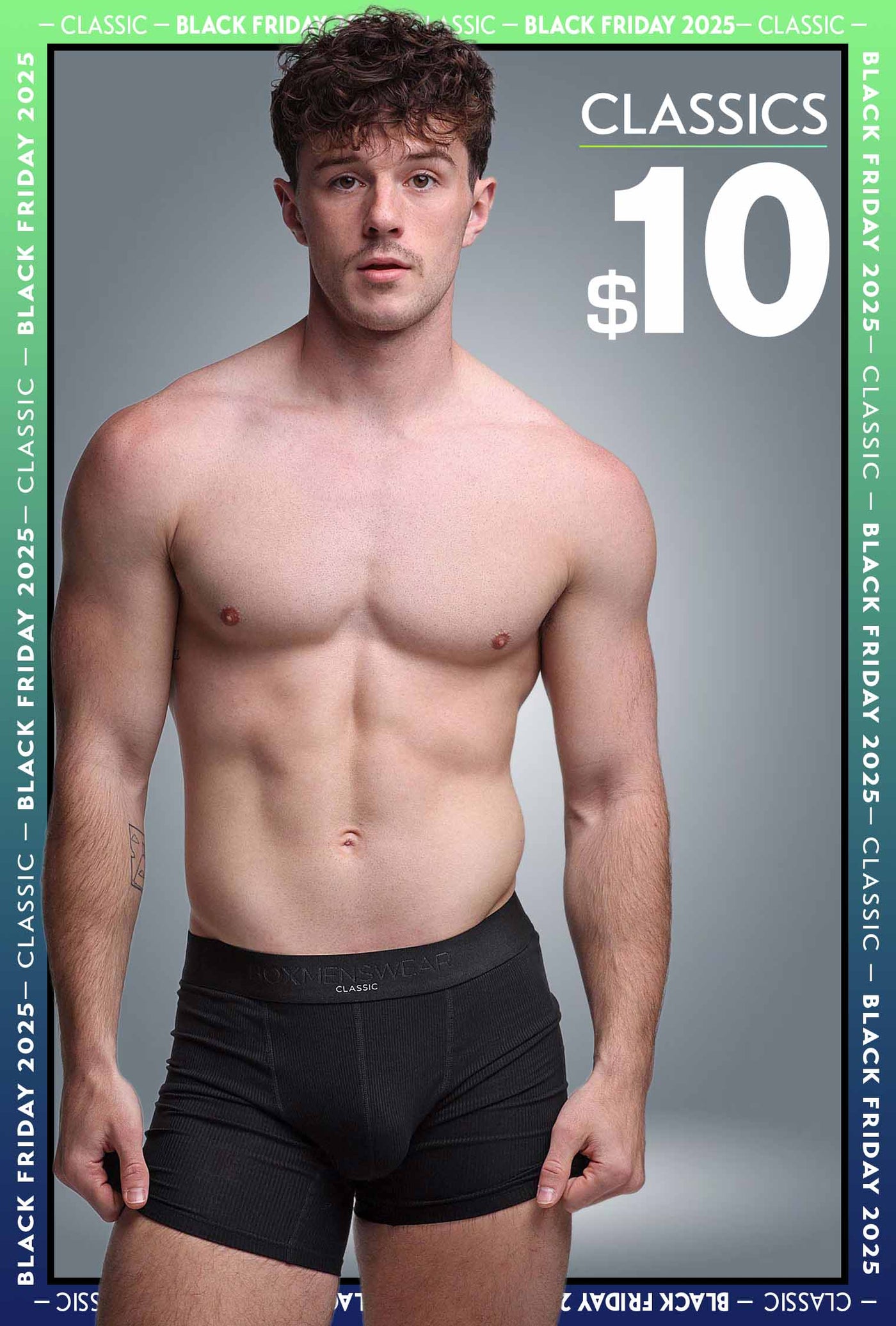 Mens Classic Ribbed Boxers - Black