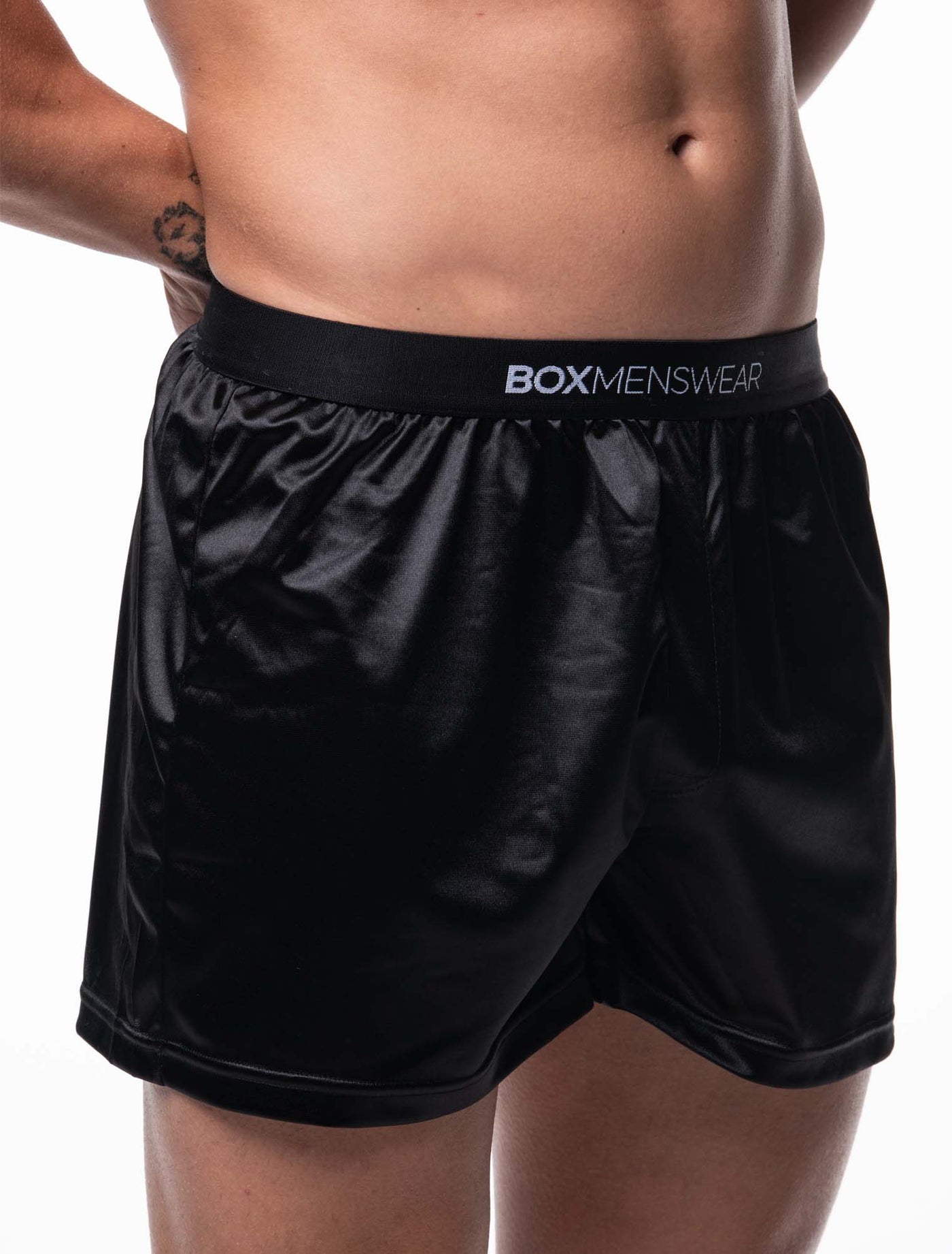 Silk Decline Boxer Shorts - Black Velvet