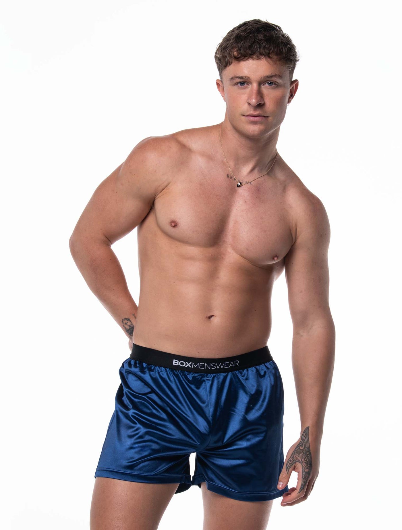 Silk Decline Boxer Shorts - Splendour Navy