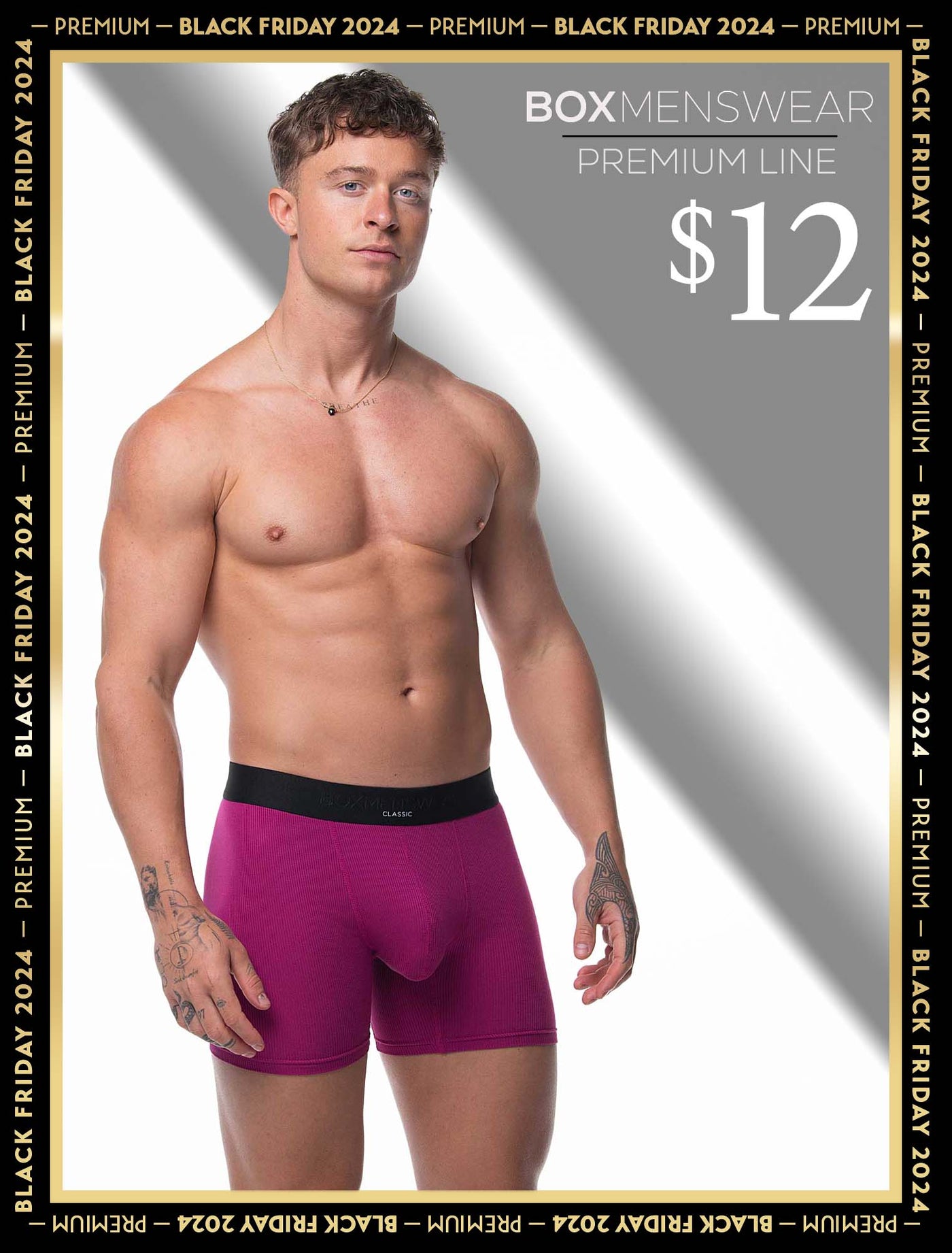 Mens Classic Ribbed Boxers - Cherry