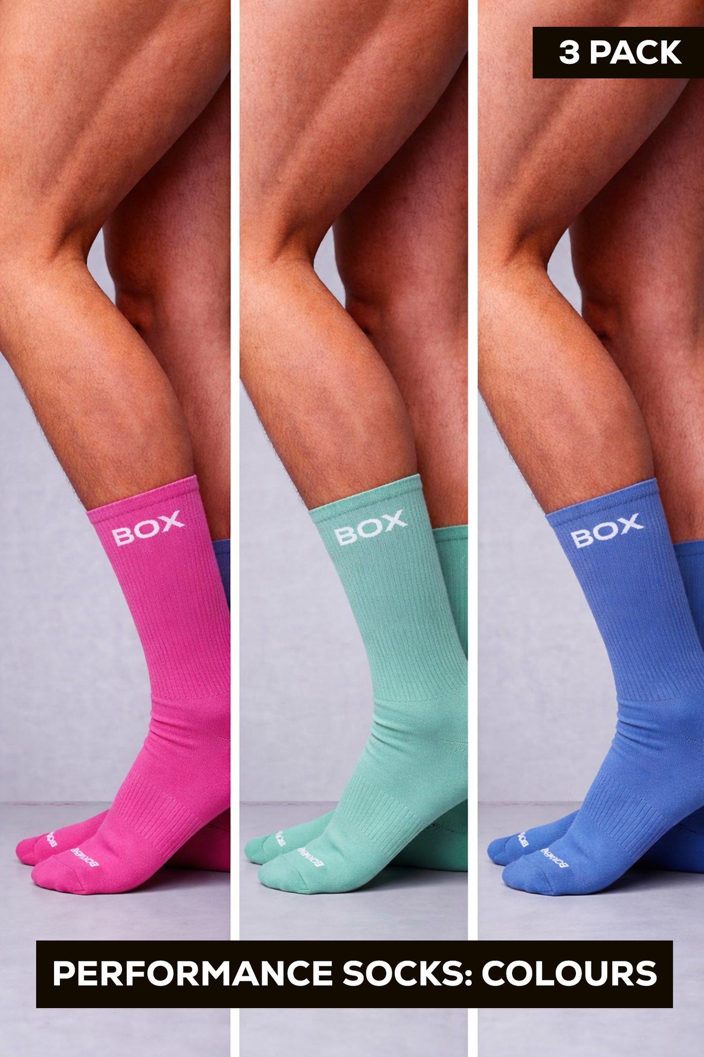 Performance Sports Socks: Colours 3 Pack - boxmenswear - {{variant_title}}