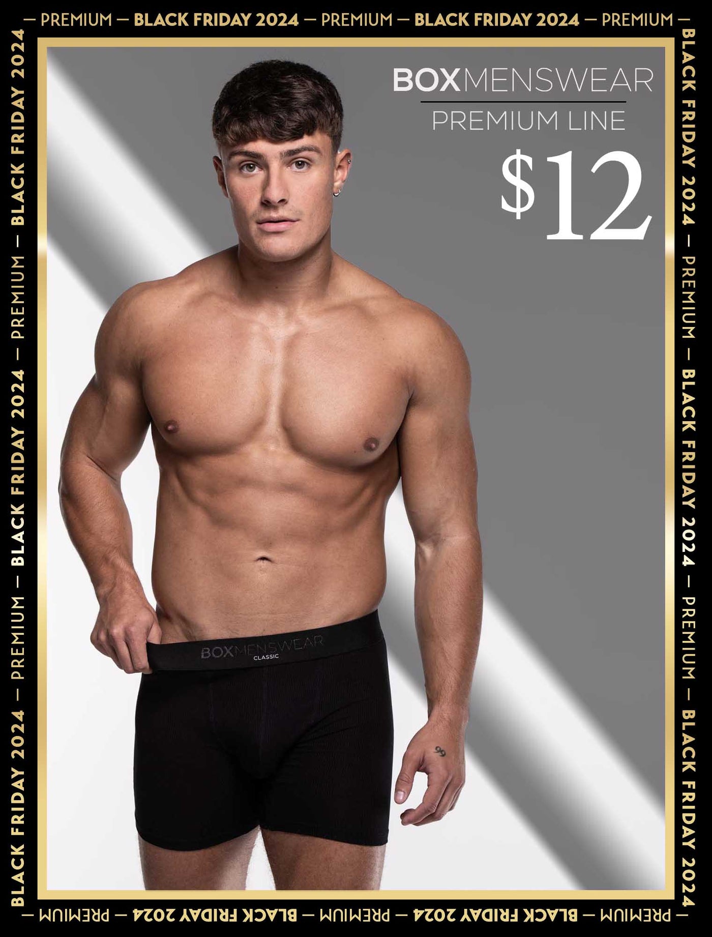 Mens Classic Ribbed Boxers - Black