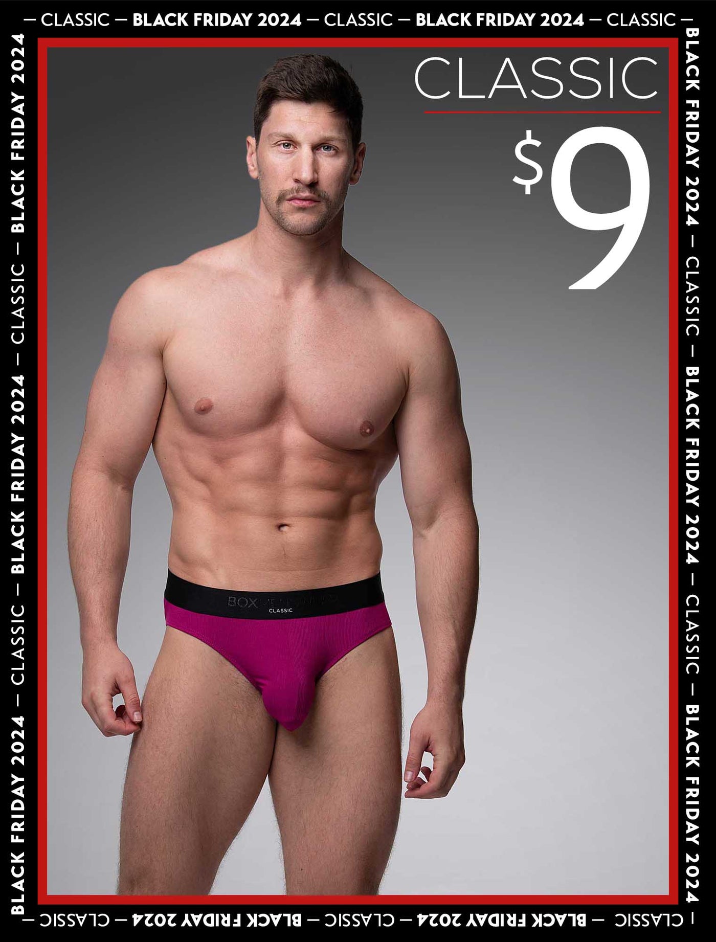 Mens Classic Ribbed Briefs - Cherry