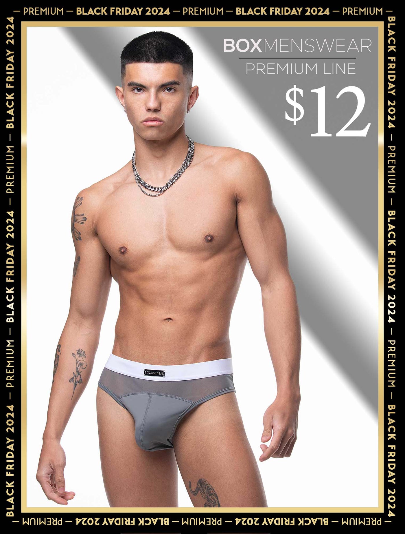 Mens Curved Mesh Briefs - Grey