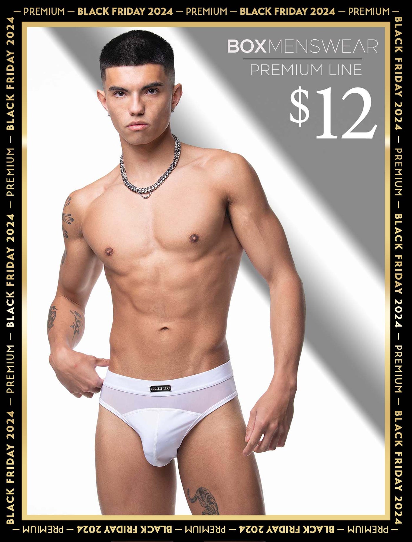 Mens Curved Mesh Briefs - White