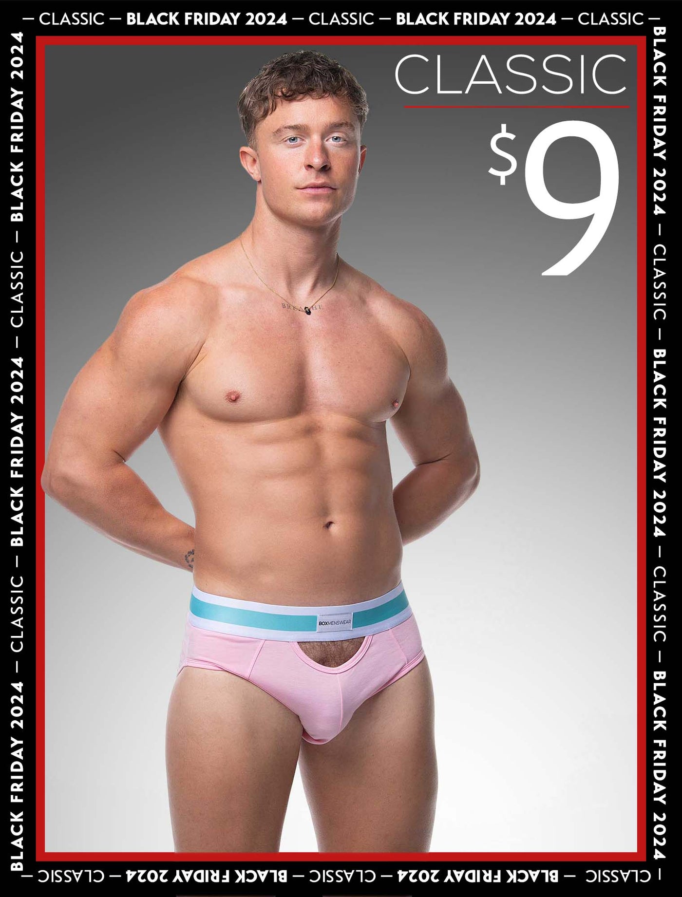 Mens Cut-Out Briefs - Pink