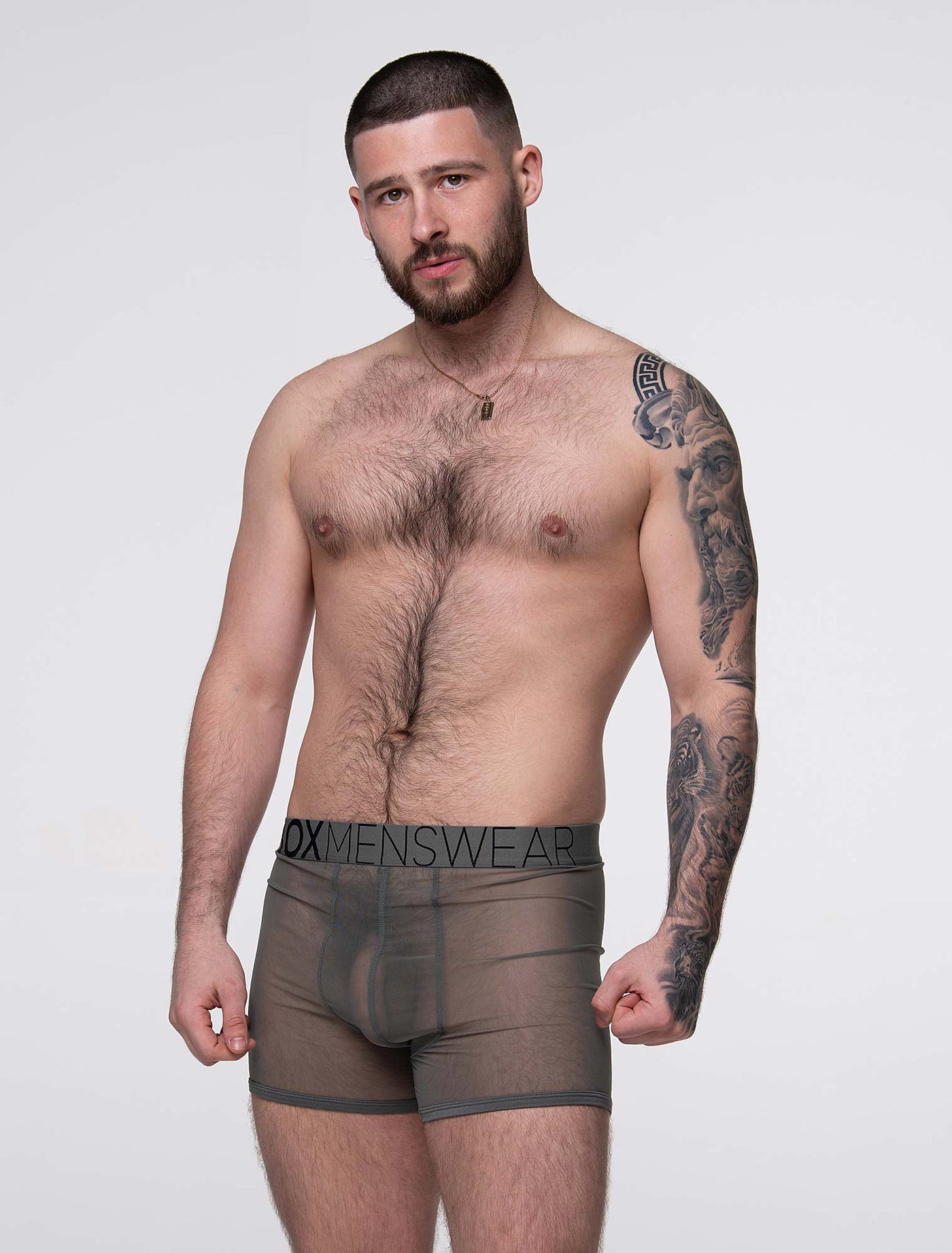 All Over Mesh Boxers - Grey Steel