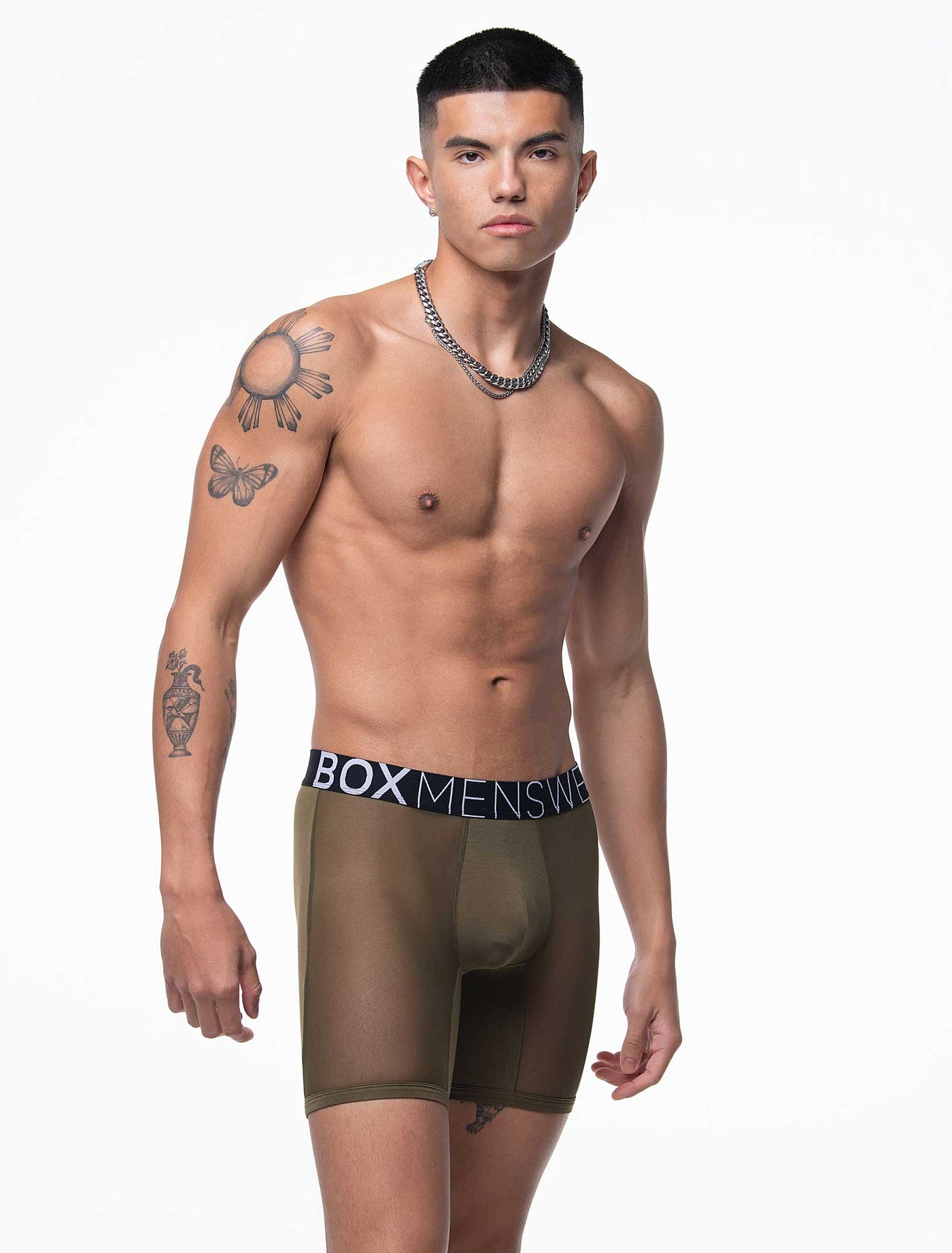 King Fit Mesh Panel - Transparent Crotch: Olive Green