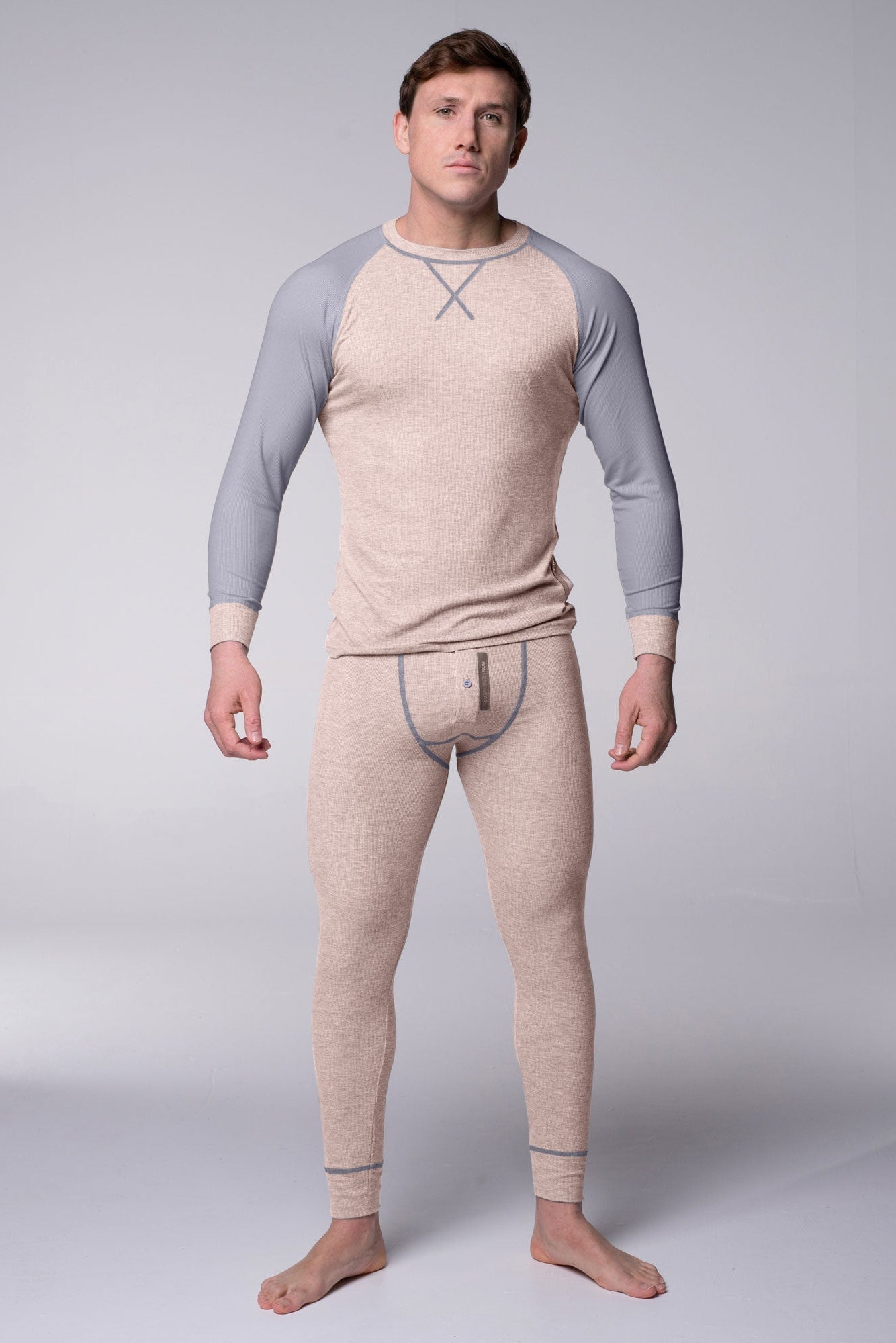 Mens Ribbed Pyjama Sets - Comfort Cream - boxmenswear - {{variant_title}}
