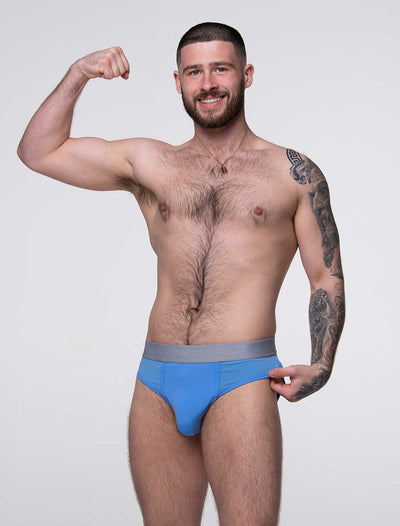 Mesh Panel Briefs - Coastal Blue