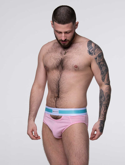 Mens Cut-Out Briefs - Pink