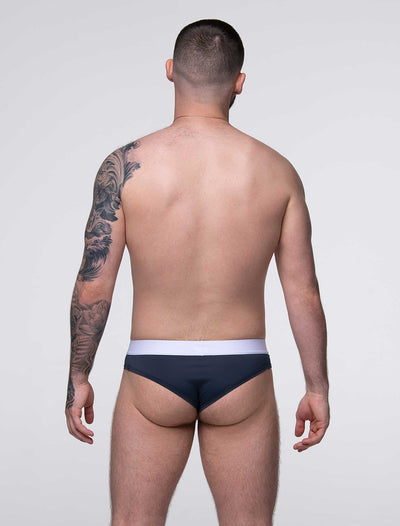 Mens Curved Mesh Thongs - Navy