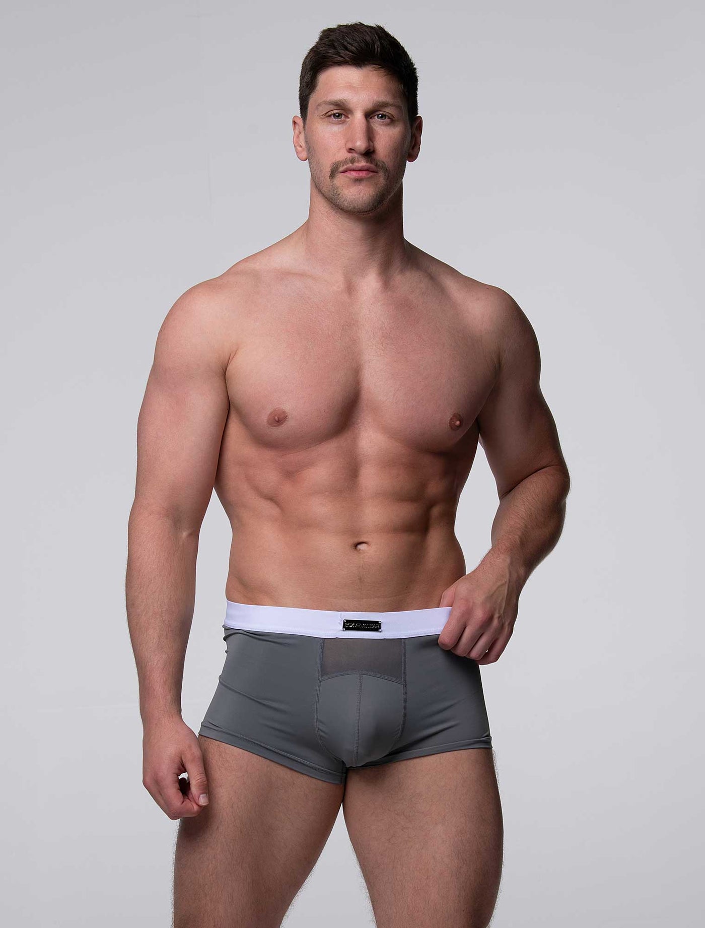 Mens Curved Mesh Boxers - Grey