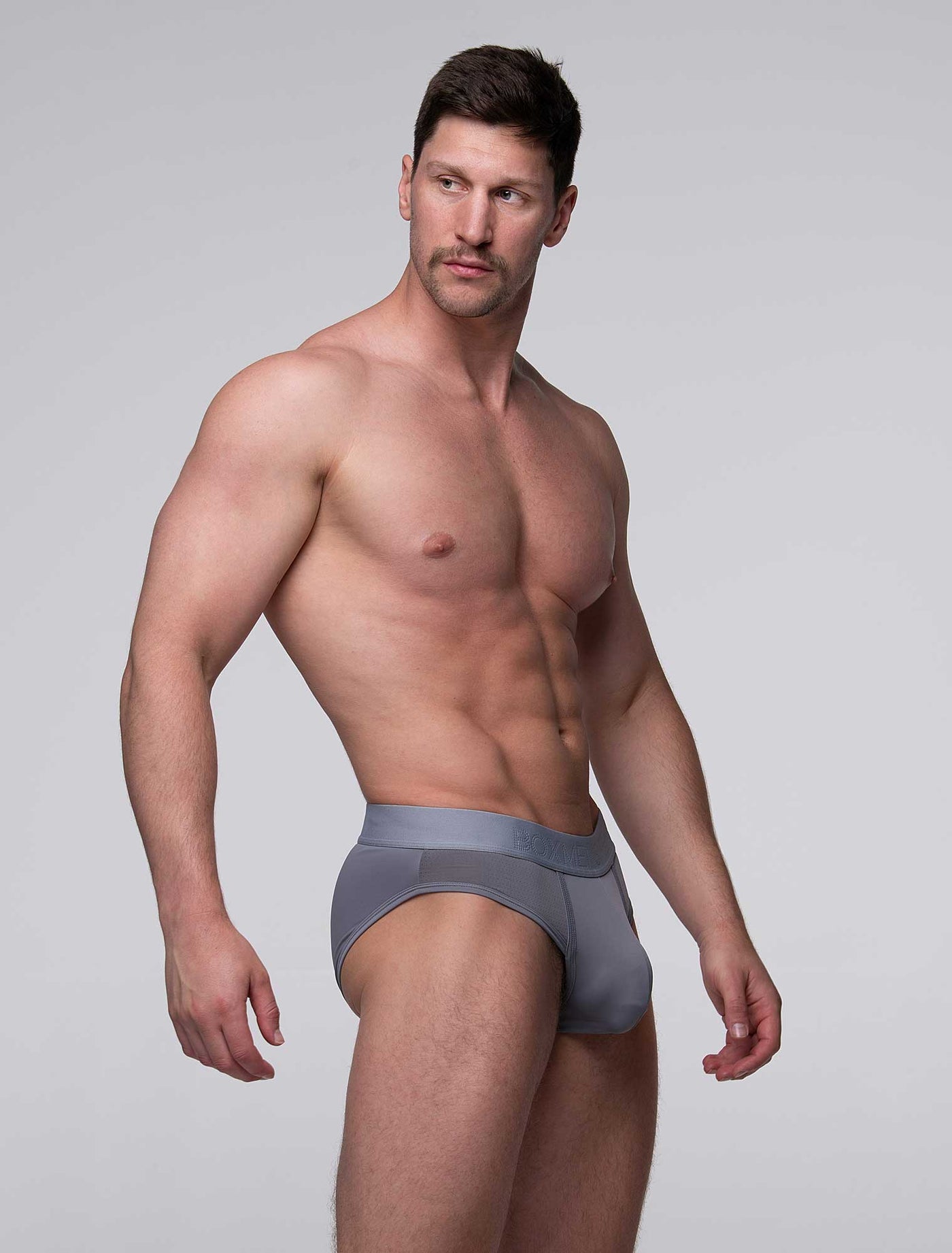 Mesh Panel Briefs - Regal Grey