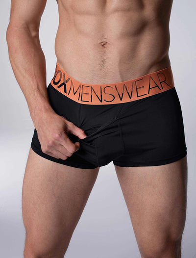 Mens Arched Keyhole Boxers - Inferno Noir