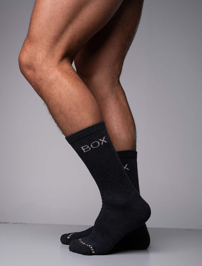 Essentials Rib Crew Socks - Dark Grey