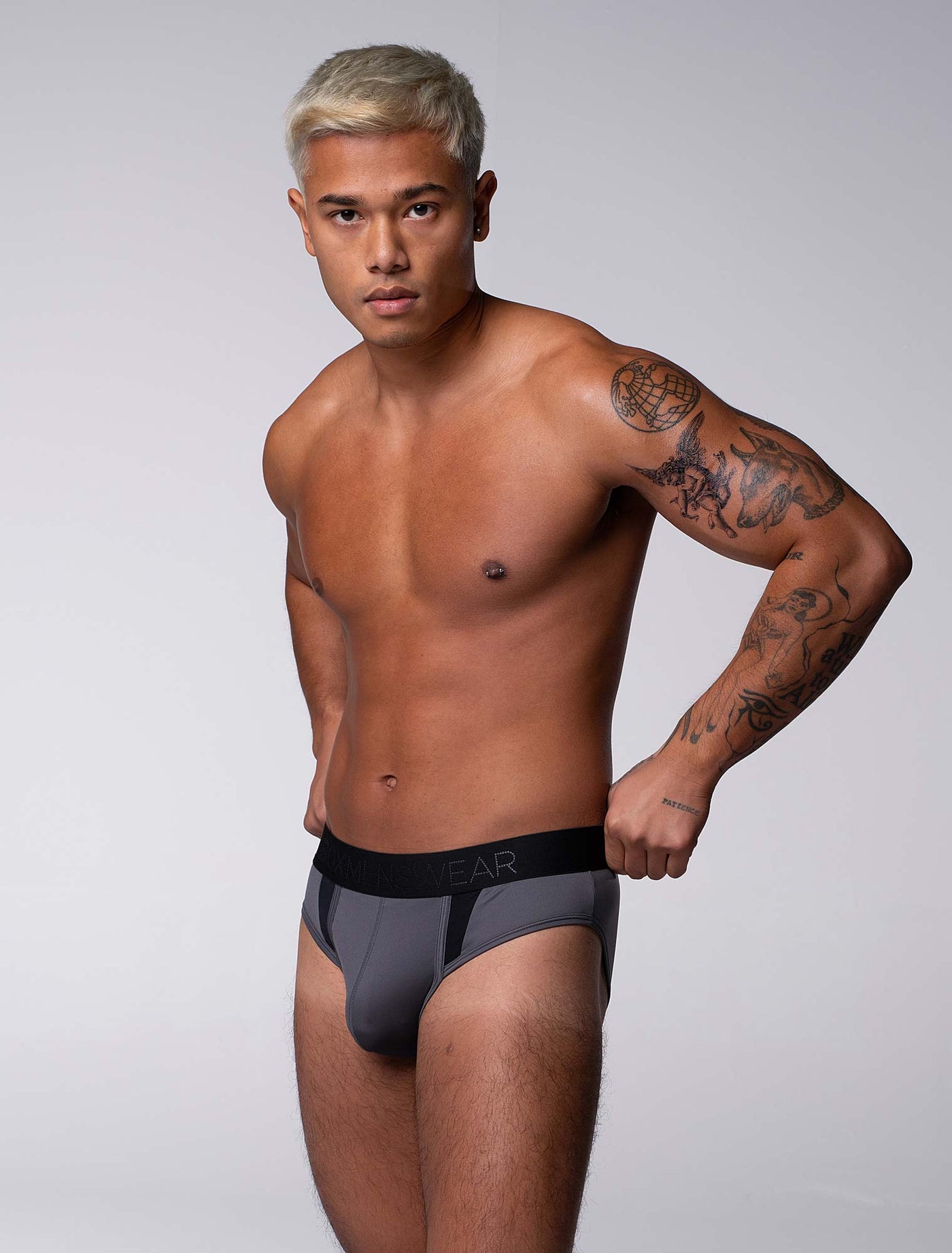 Motion Mesh Briefs - Grey