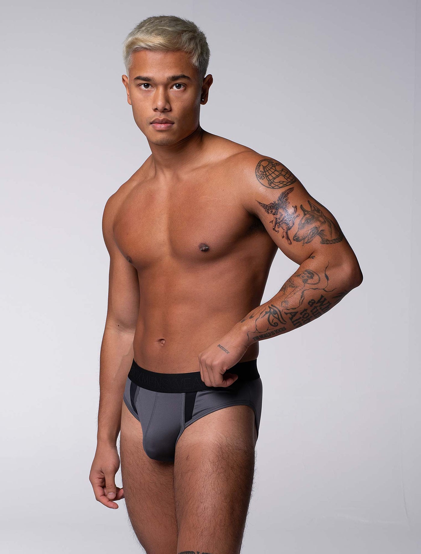 Motion Mesh Briefs - Grey