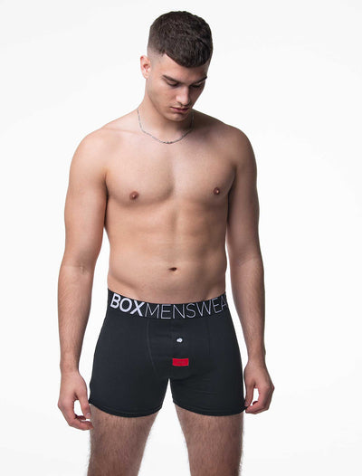 Button-up Boxers - Black Gala