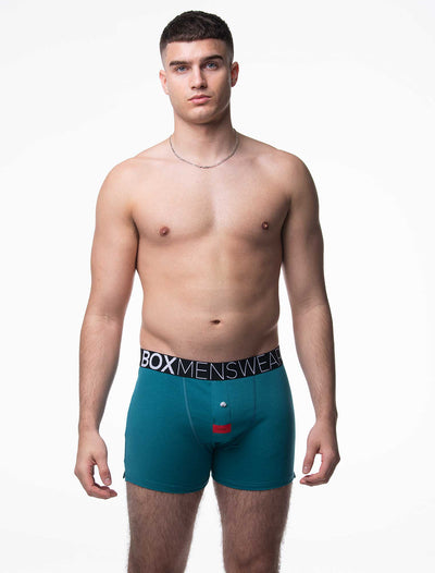 Button-up Boxers - Tease Me Teal