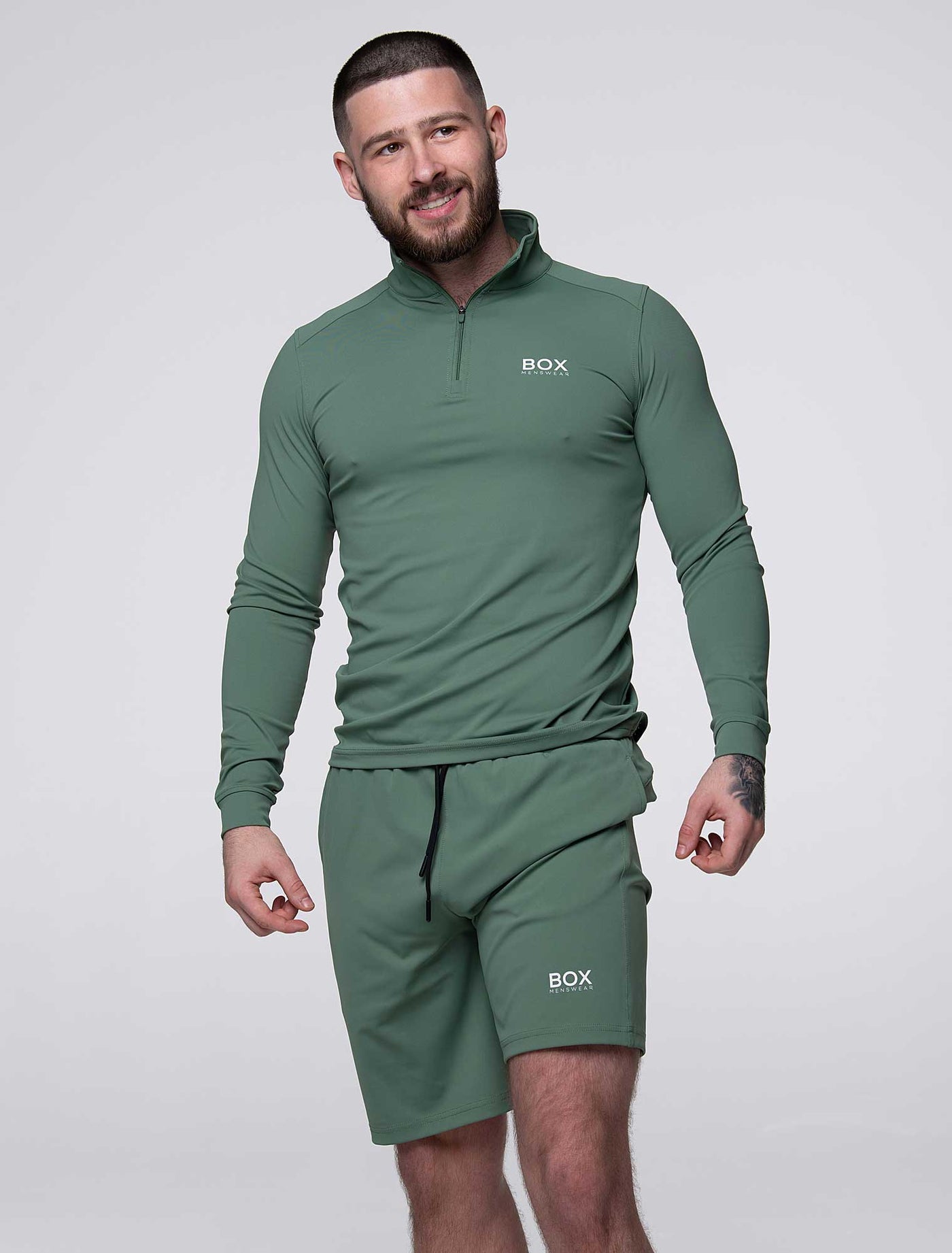 Active Panelled 1/4 Zip Jacket - Green