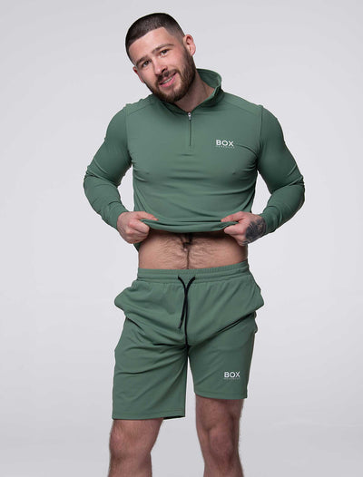 Active Panelled Sports Shorts - Green