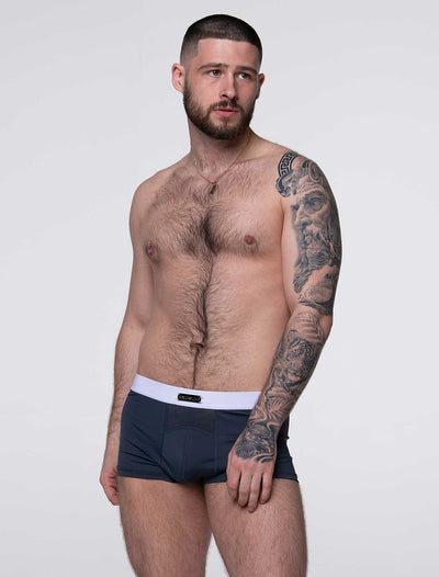 Mens Curved Mesh Boxers - Navy