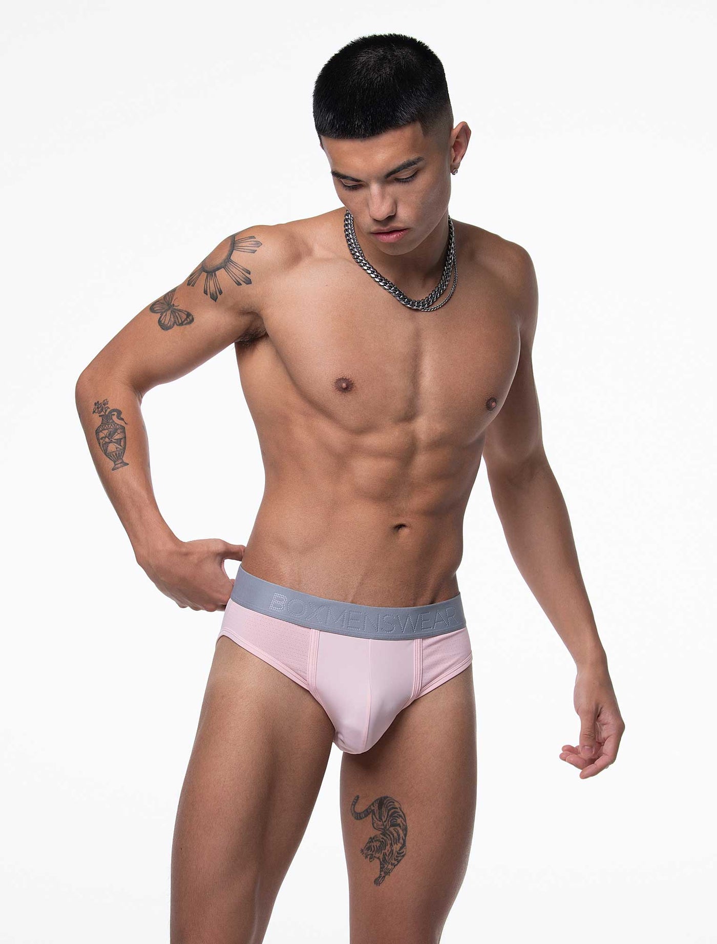 Mesh Panel Briefs - Peninsula Peach