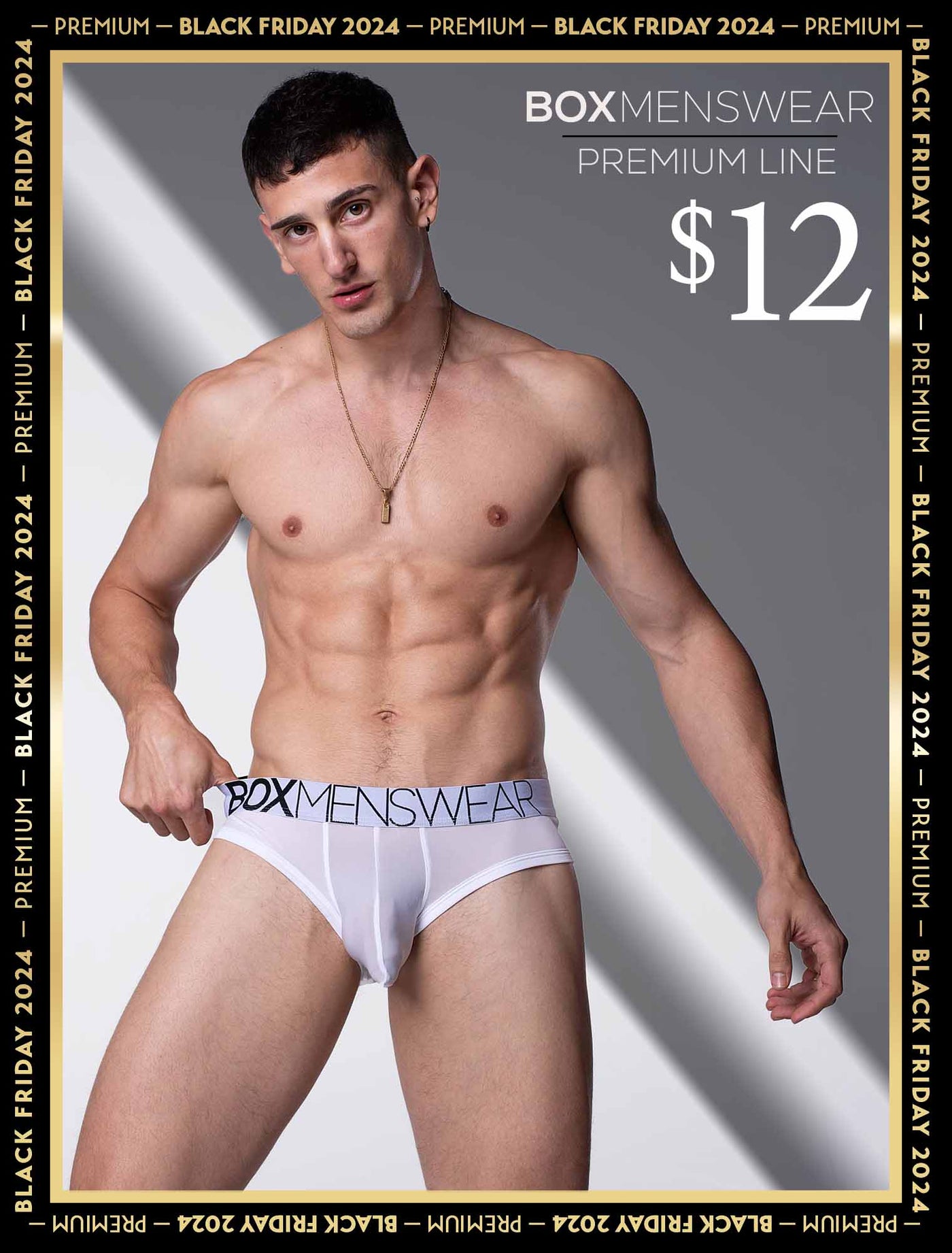 Mens Hipster Trunks : Defined Crotch - White