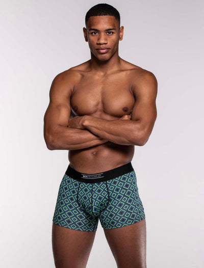 MyPakage Men's Weekday Boxer Brief Everyday Underwear MPWD (Black/Purple,  L) 