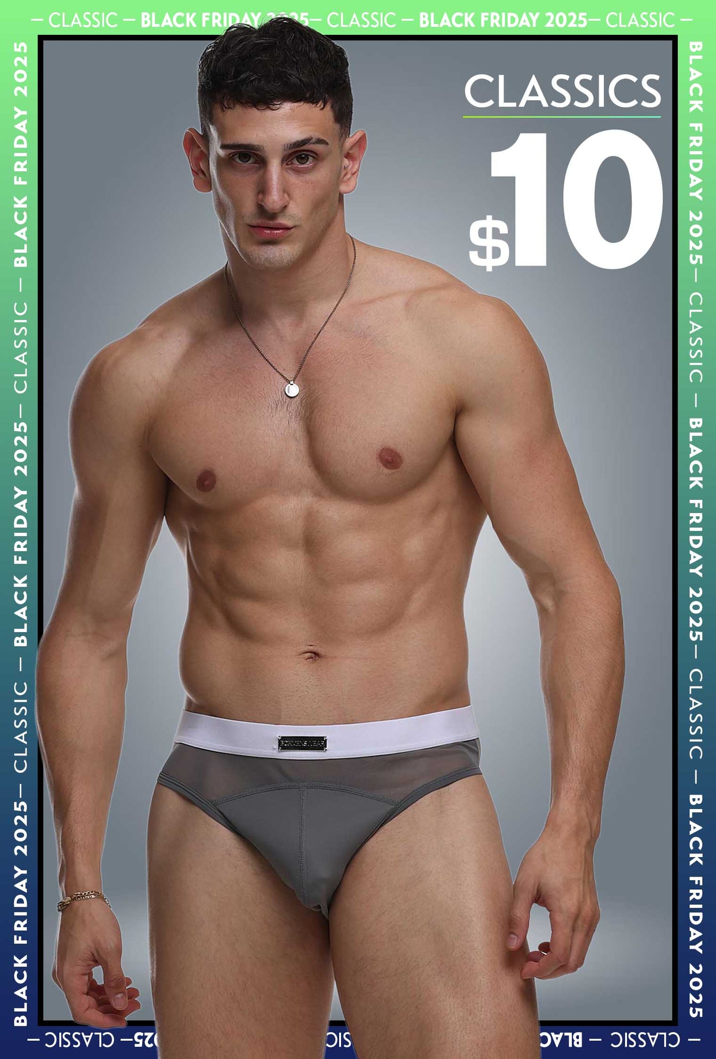 Mens Curved Mesh Briefs - Grey