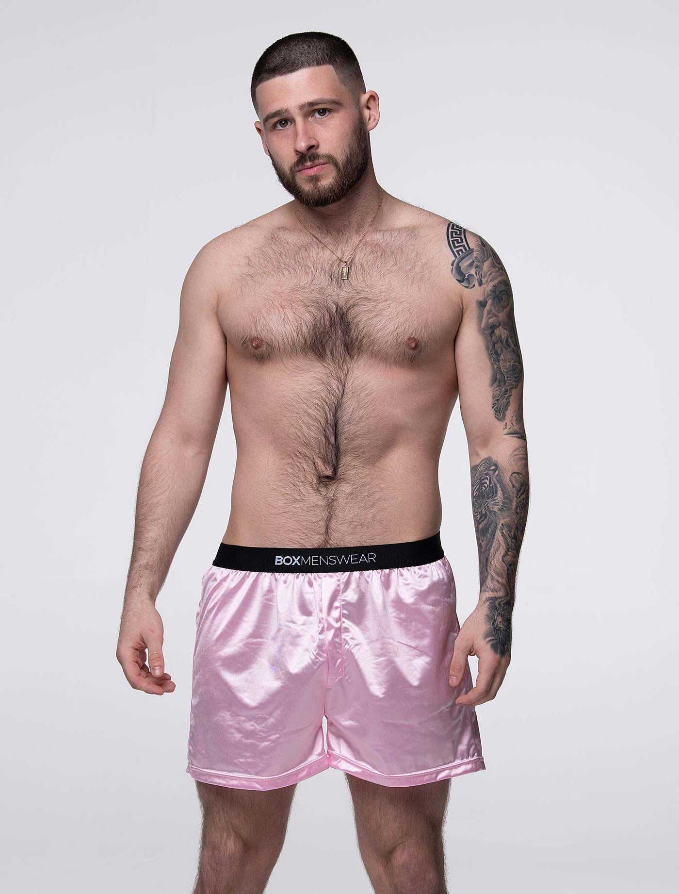 Silk Decline Boxer Shorts - Lavish Pink