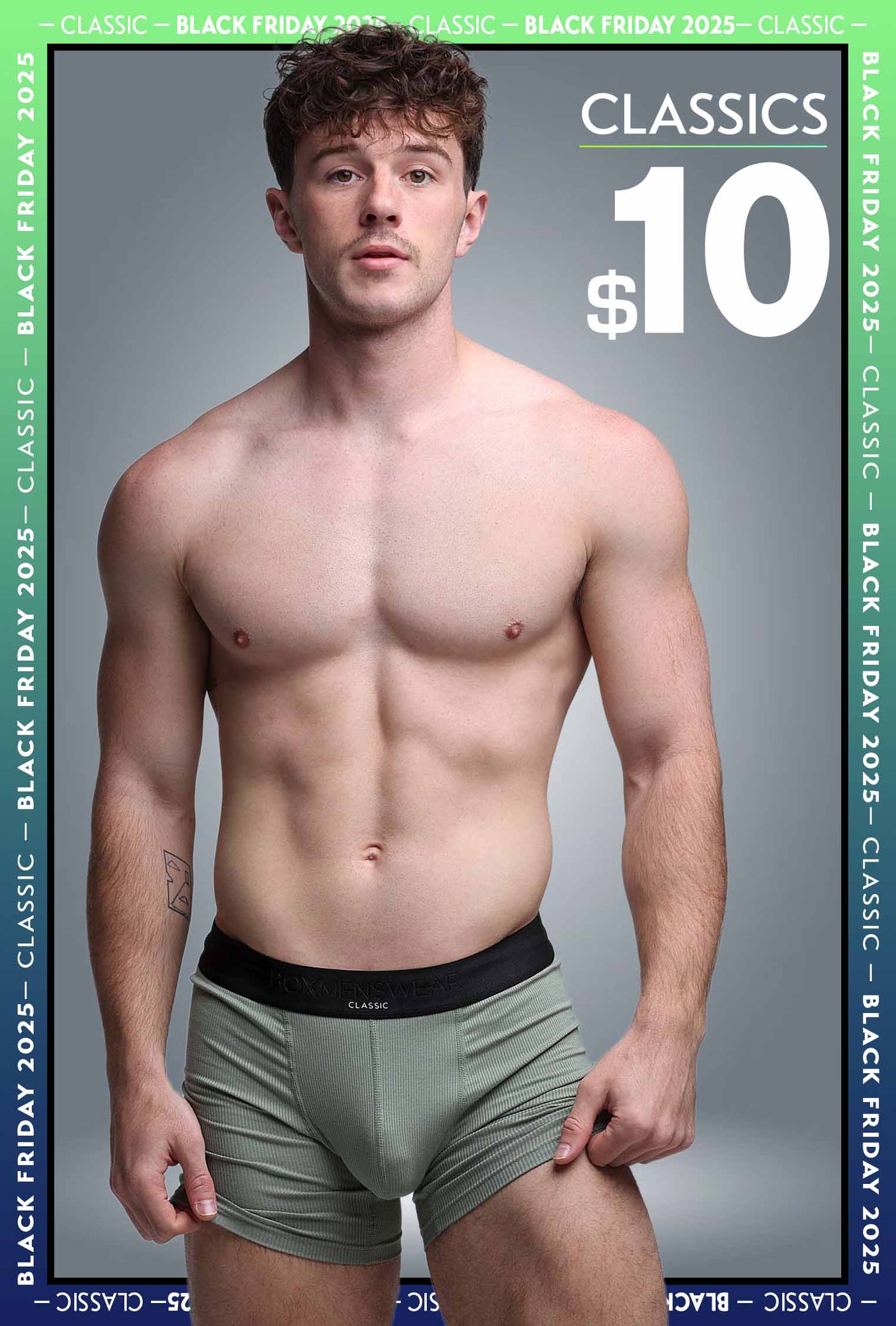 Mens Classic Ribbed Boxers - Green