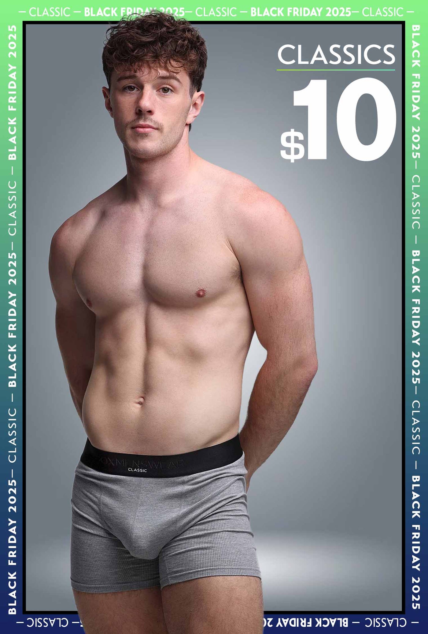 Mens Classic Ribbed Boxers - Grey