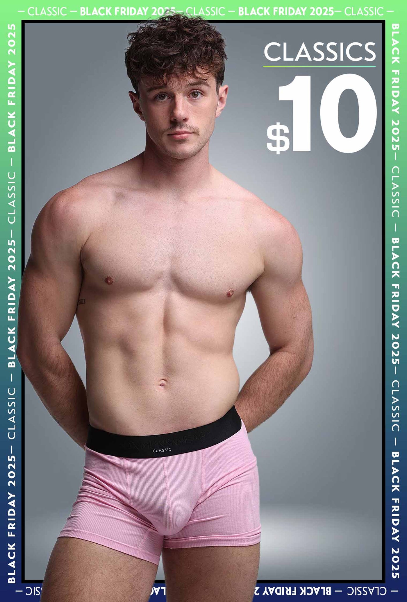 Mens Classic Ribbed Boxers - Pink