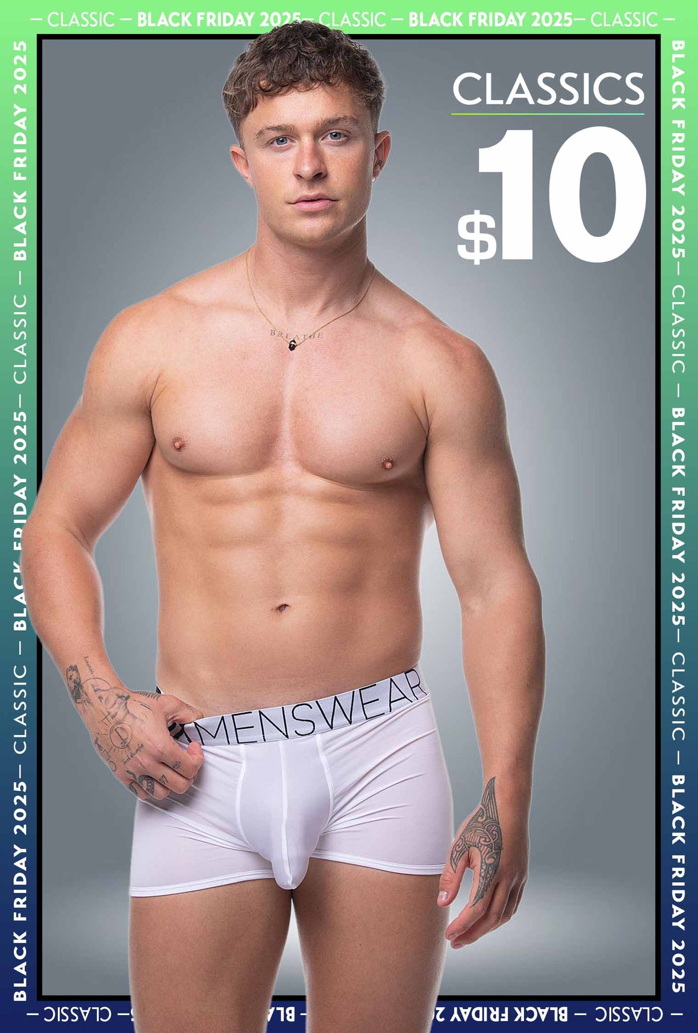 Mens Boxers: Defined Crotch - White